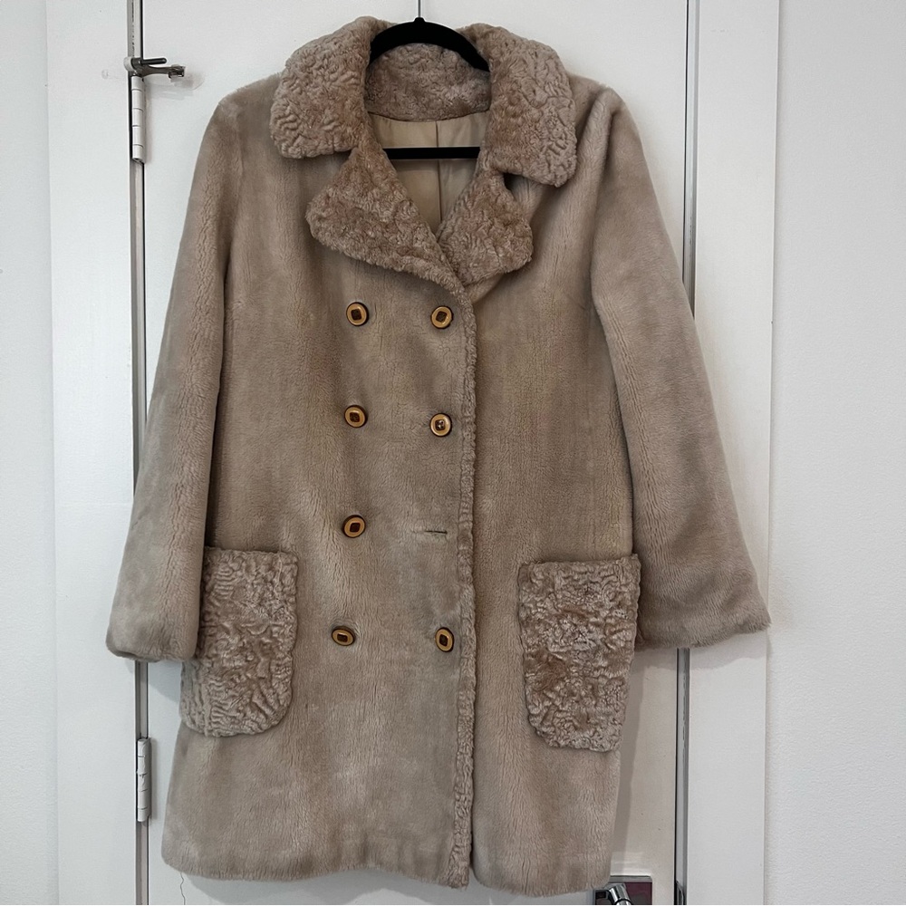 Cream Fur Vintage Long Coat